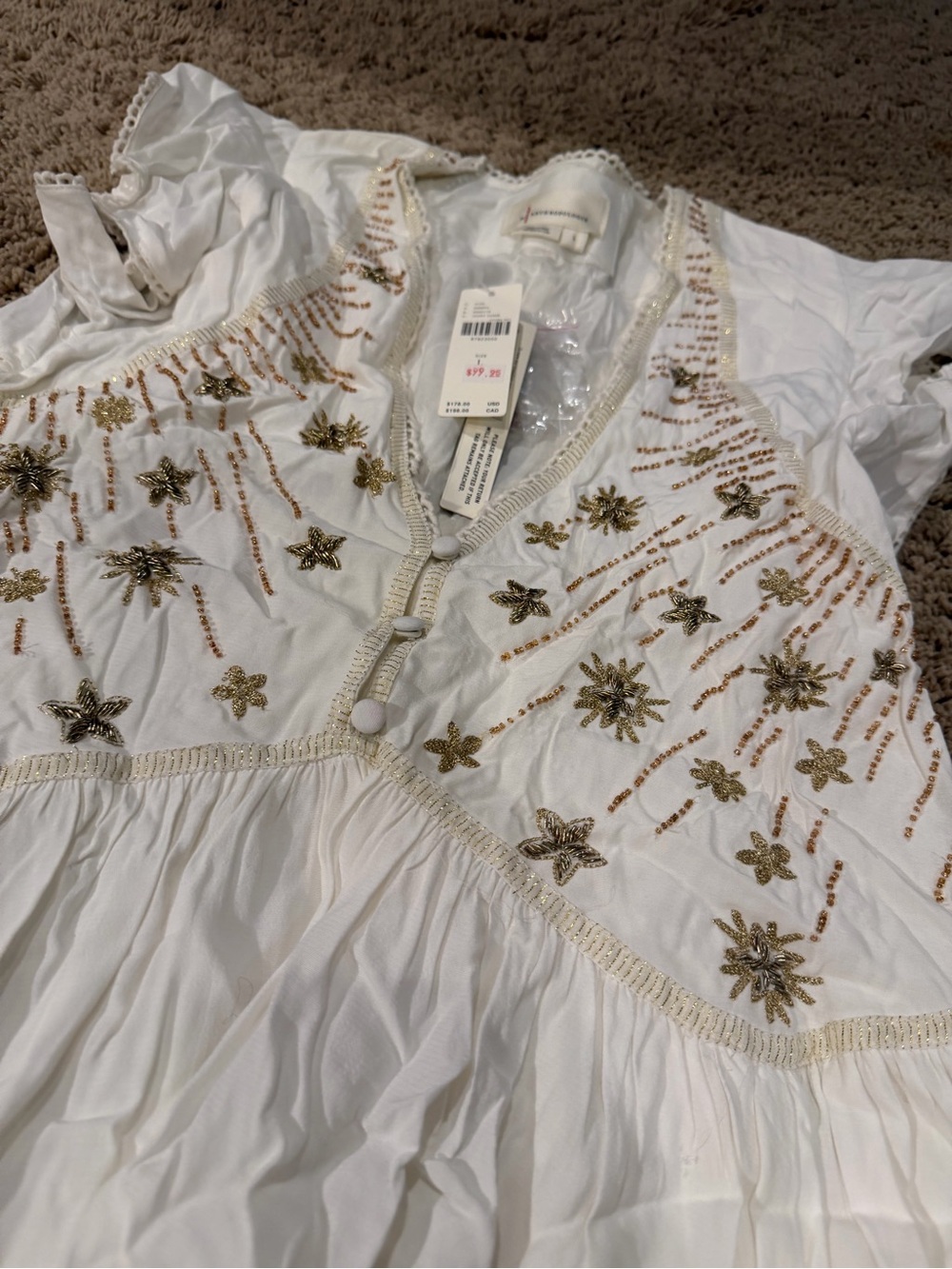 Anthropology beaded white dress - Picture 3 of 3